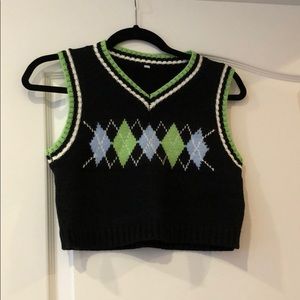 Argyle sweater vest top